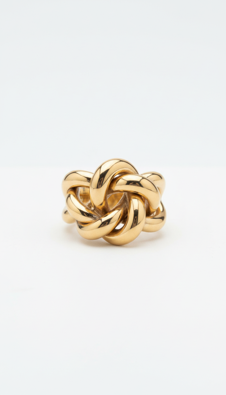 Gold Statement Ring With Sculpted Band